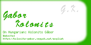 gabor kolonits business card